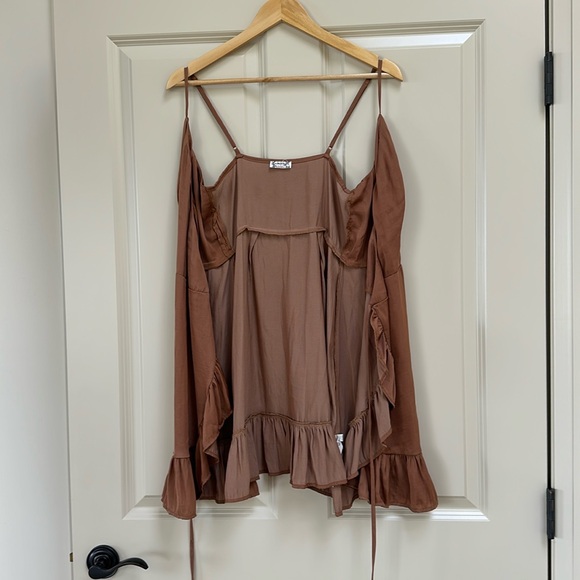 Free People Satin Wrap Mini Dress - Picture 6 of 8